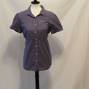 J.Crew Blue Button Top Size L